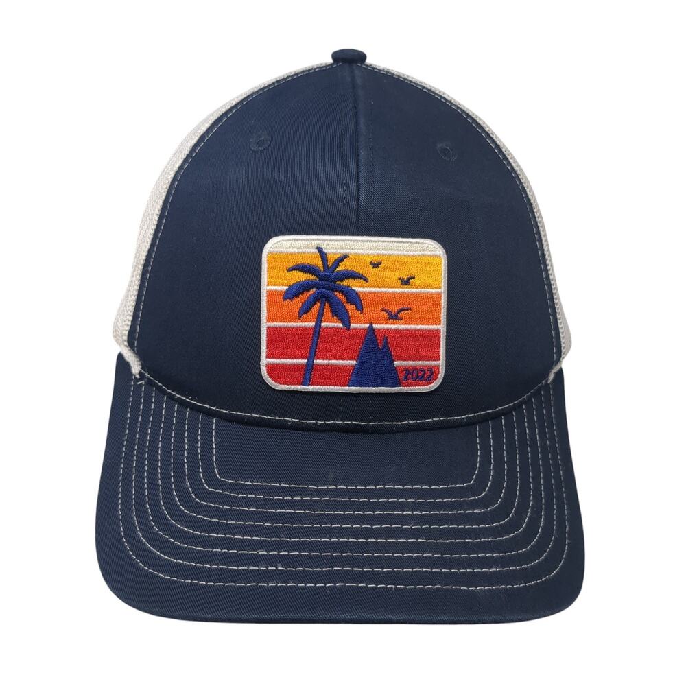Sunset Palm Tree Patch Snapback Mesh Back Trucker… - image 1